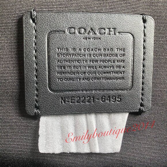 NWT Coach 6495 Large Court Backpack In Signature Canvas Brown Black Leather Bag - Picture 11 of 11